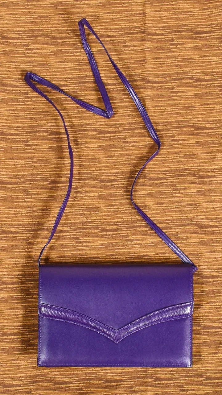 1980s Vintage Purple Messenger Bag