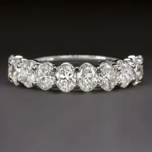 2 CARAT OVAL SHAPE LAB CREATED DIAMOND WEDDING BAND HALF ETERNITY RING STACKING