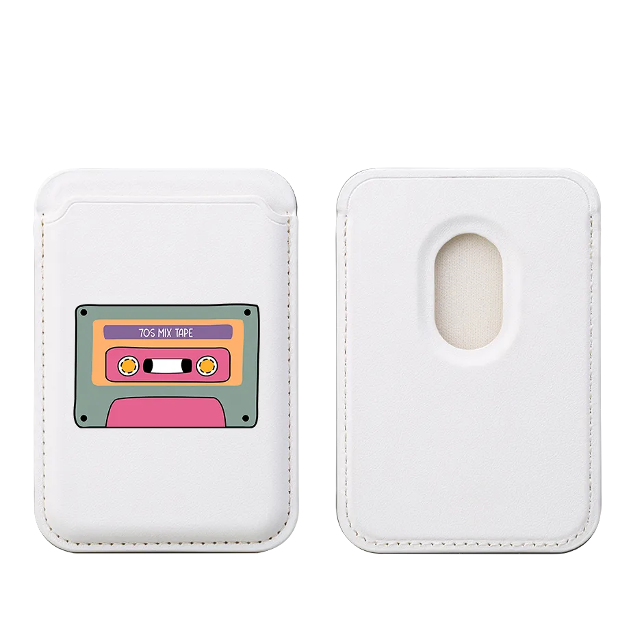 70's Mix Tape MagSafe Wallet- White