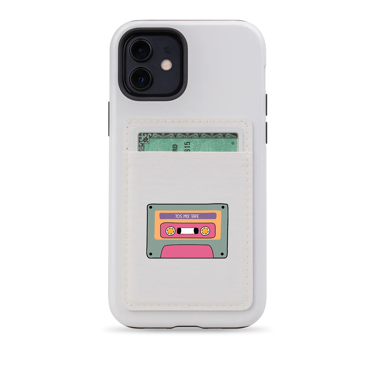 70's Mix Tape MagSafe Wallet- White