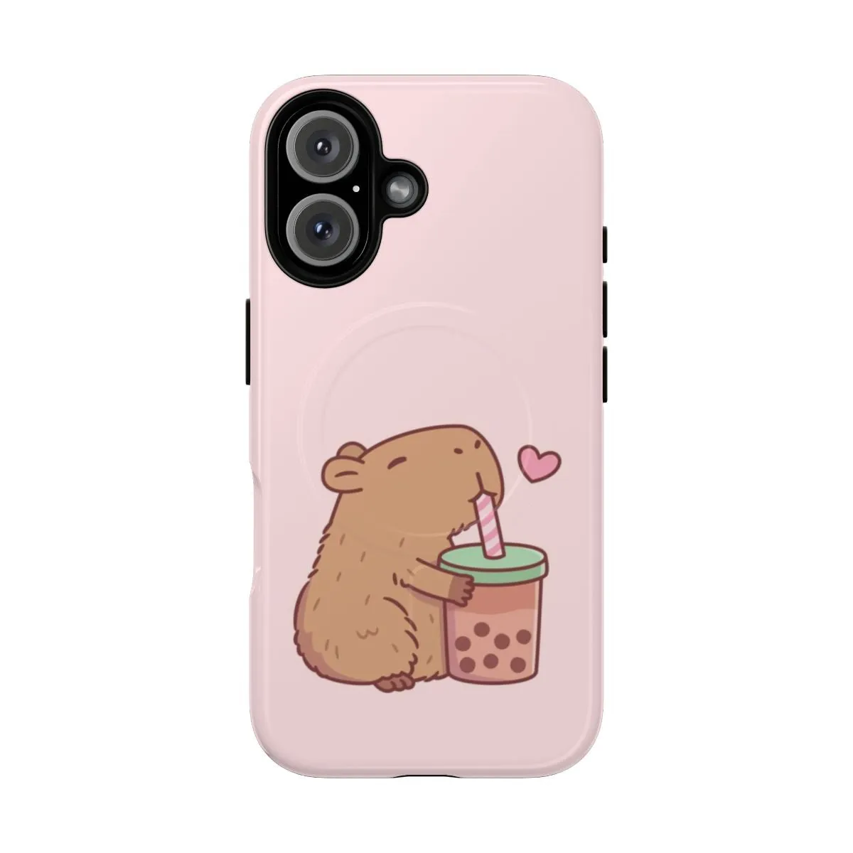 Adorable Capybara Enjoys Bubble Tea Magnetic Tough Phone Case