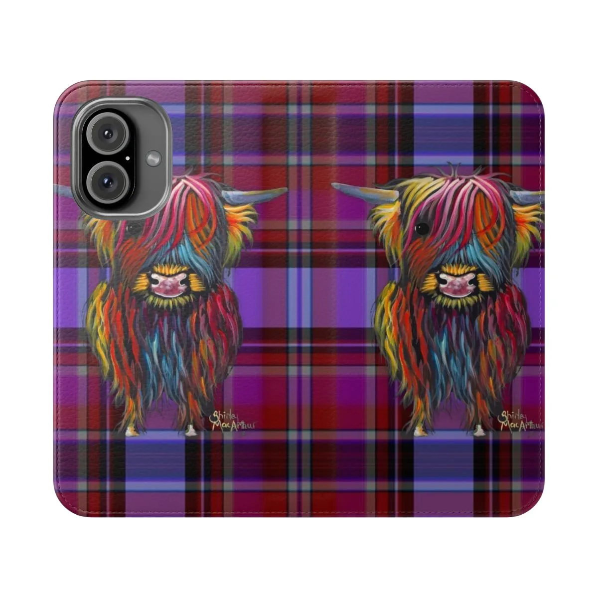 Adorable Highland Cow Tartan Phone Case