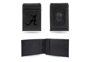 Alabama Crimson Tide - Laser Engraved Black Front Pocket Wallet