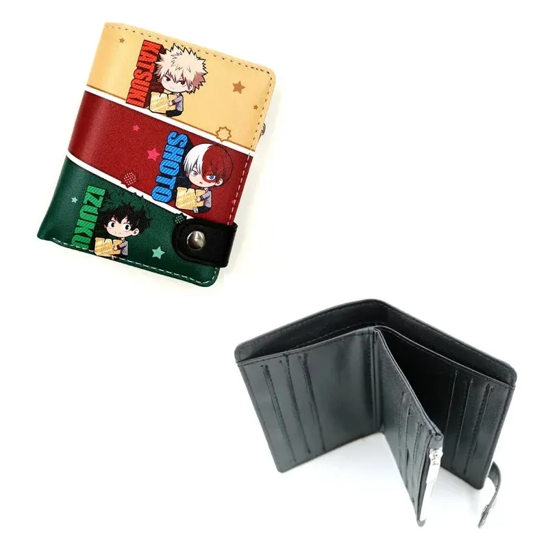 Anime My Hero Academia Todoroki Shoto Men's Wallets Midoriya Izuku Card Holders Purse