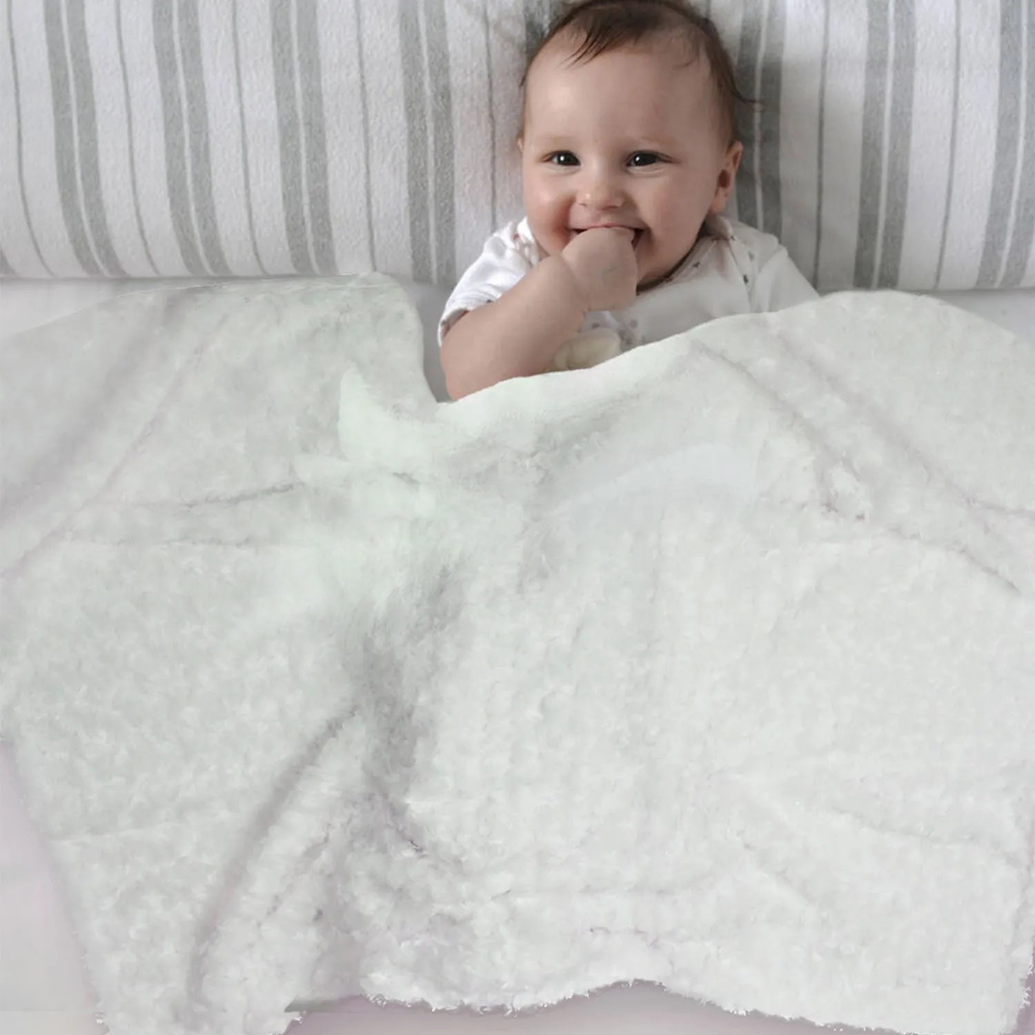 Baby Moo Swirl Fur Luxurious Blanket - Cream