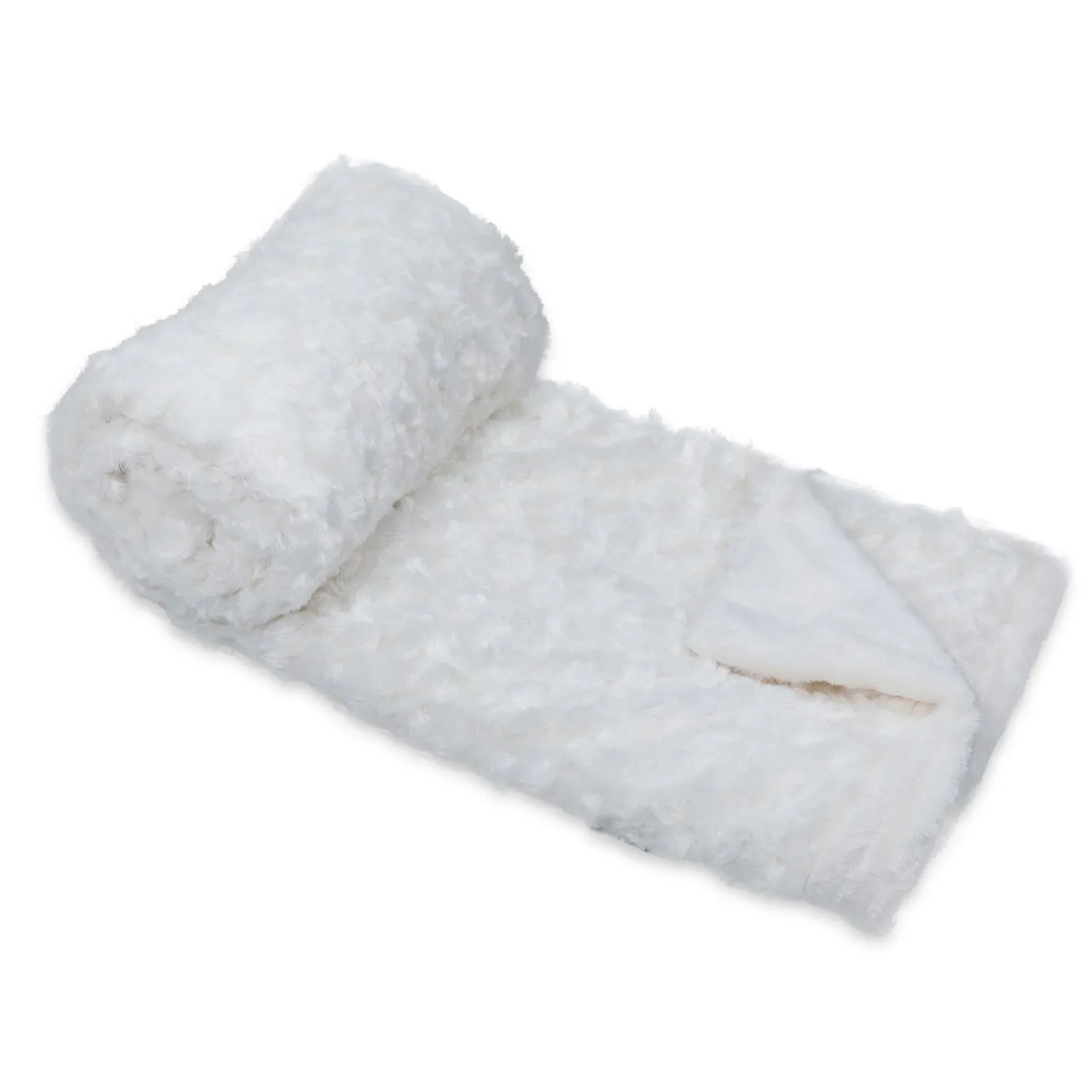 Baby Moo Swirl Fur Luxurious Blanket - Cream