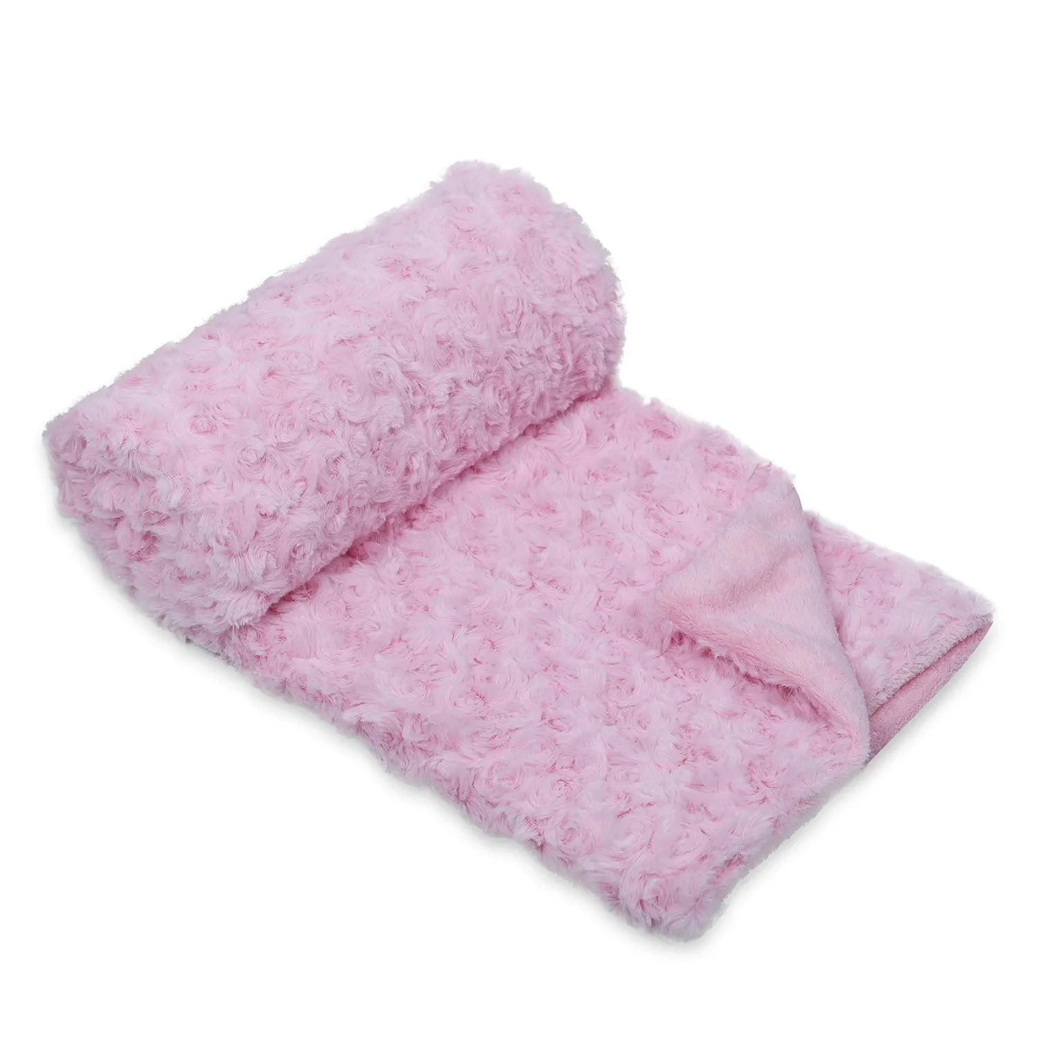 Baby Moo Swirl Fur Luxurious Blanket - Pink