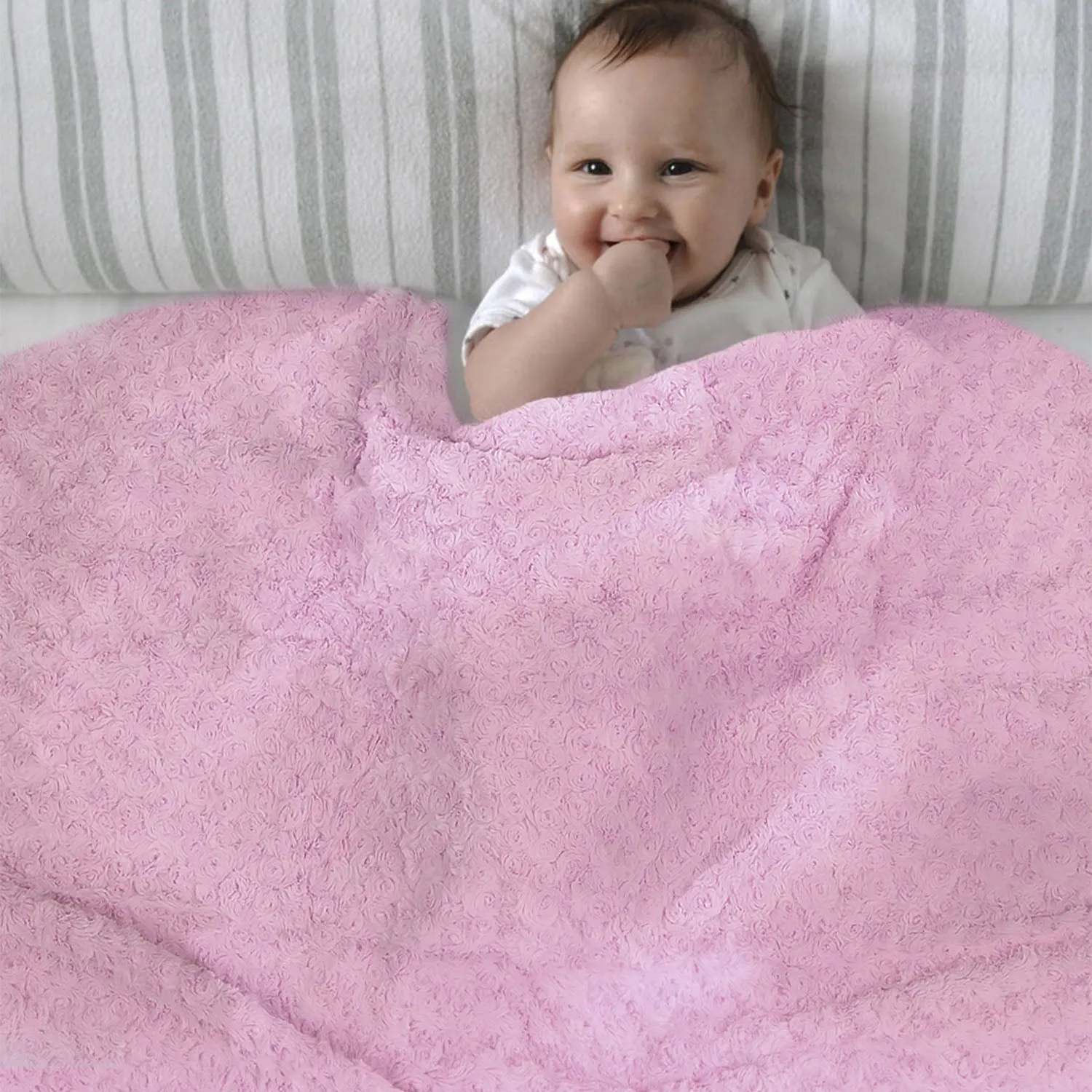 Baby Moo Swirl Fur Luxurious Blanket - Pink