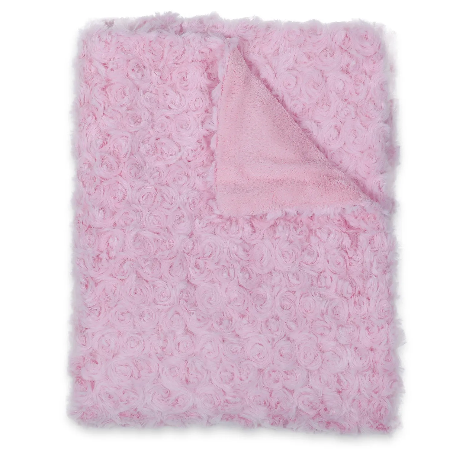 Baby Moo Swirl Fur Luxurious Blanket - Pink