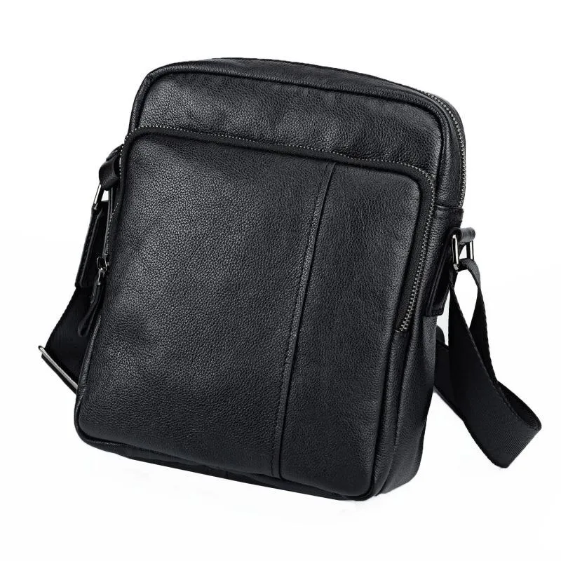 BADASS Black LEATHER MENS Small Ipad SHOULDER BAG SIDE BAG COURIER BAG MESSENGER BAG FOR MEN