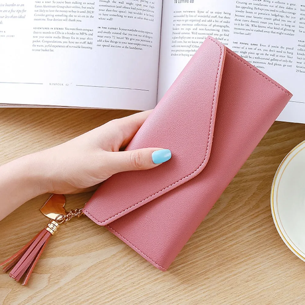 Butterfly Designer Women Long Wallets PU Leather Money Bag Solid Wool Ball Bow Clutch Bag Large Capacity Card Bag Coin Purse