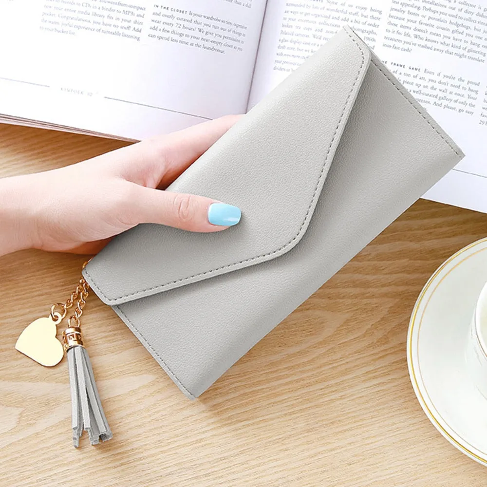 Butterfly Designer Women Long Wallets PU Leather Money Bag Solid Wool Ball Bow Clutch Bag Large Capacity Card Bag Coin Purse