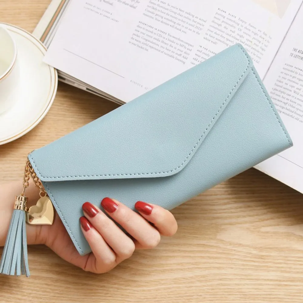 Butterfly Designer Women Long Wallets PU Leather Money Bag Solid Wool Ball Bow Clutch Bag Large Capacity Card Bag Coin Purse