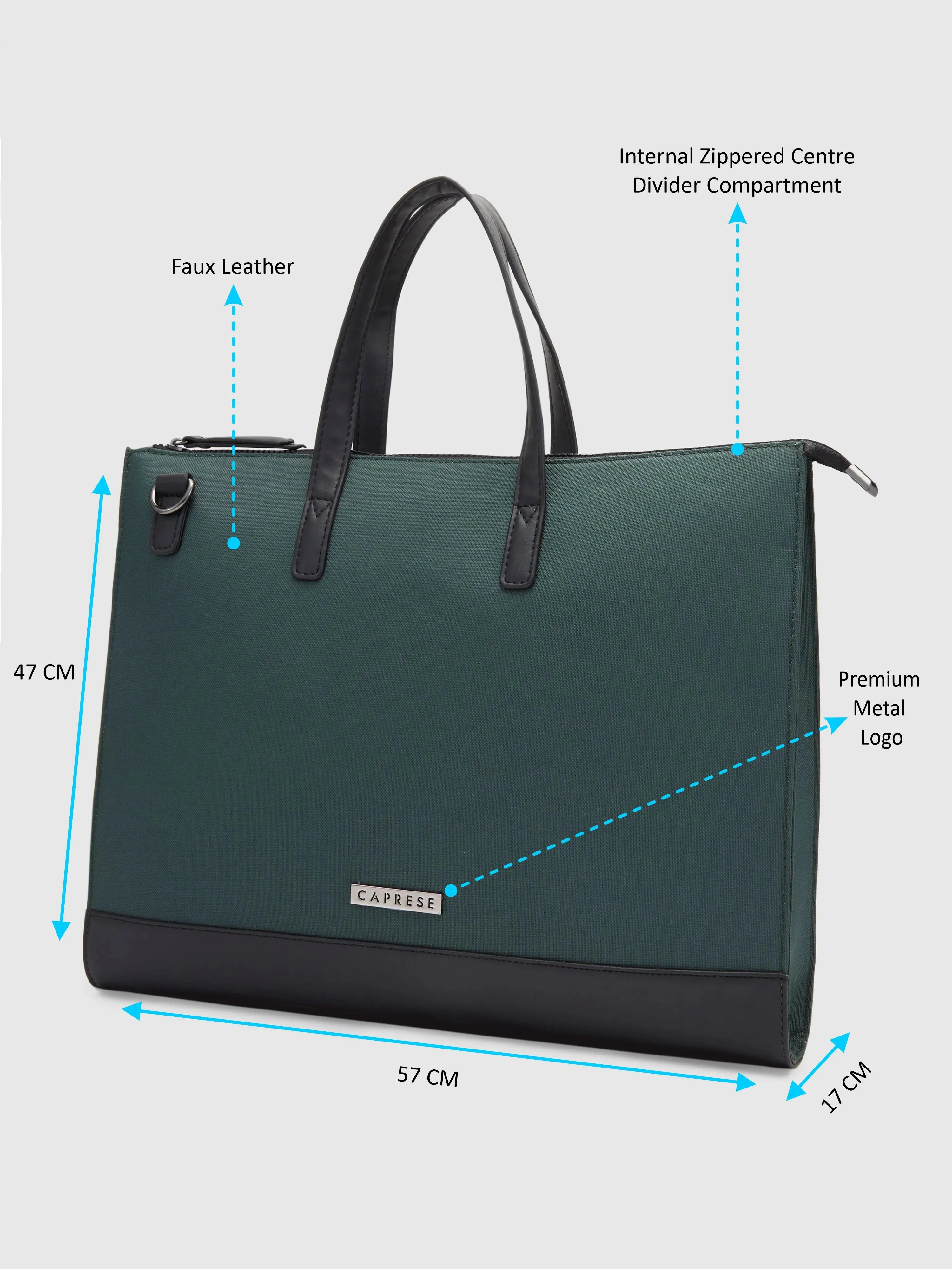 Caprese Rogue Laptop Bag Large Teal