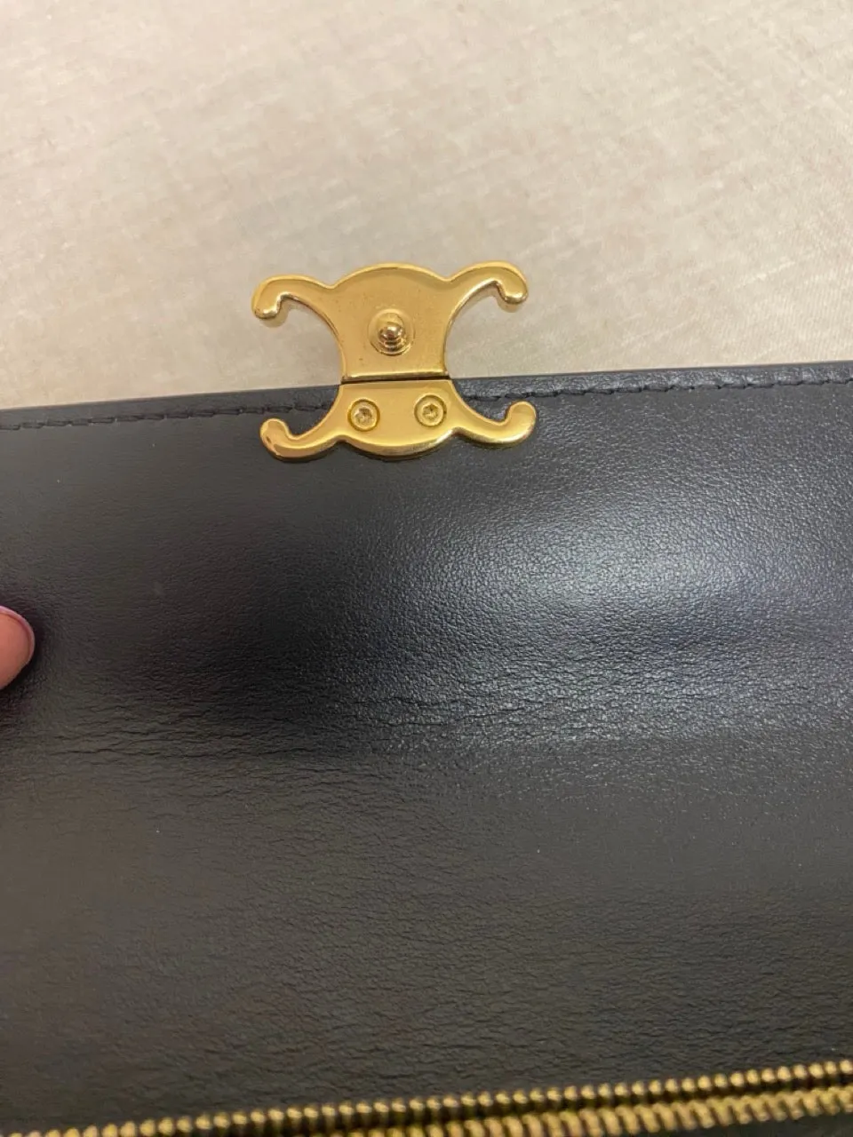 Celine Preloved Large Shiny Calfskin Triomphe Wallet