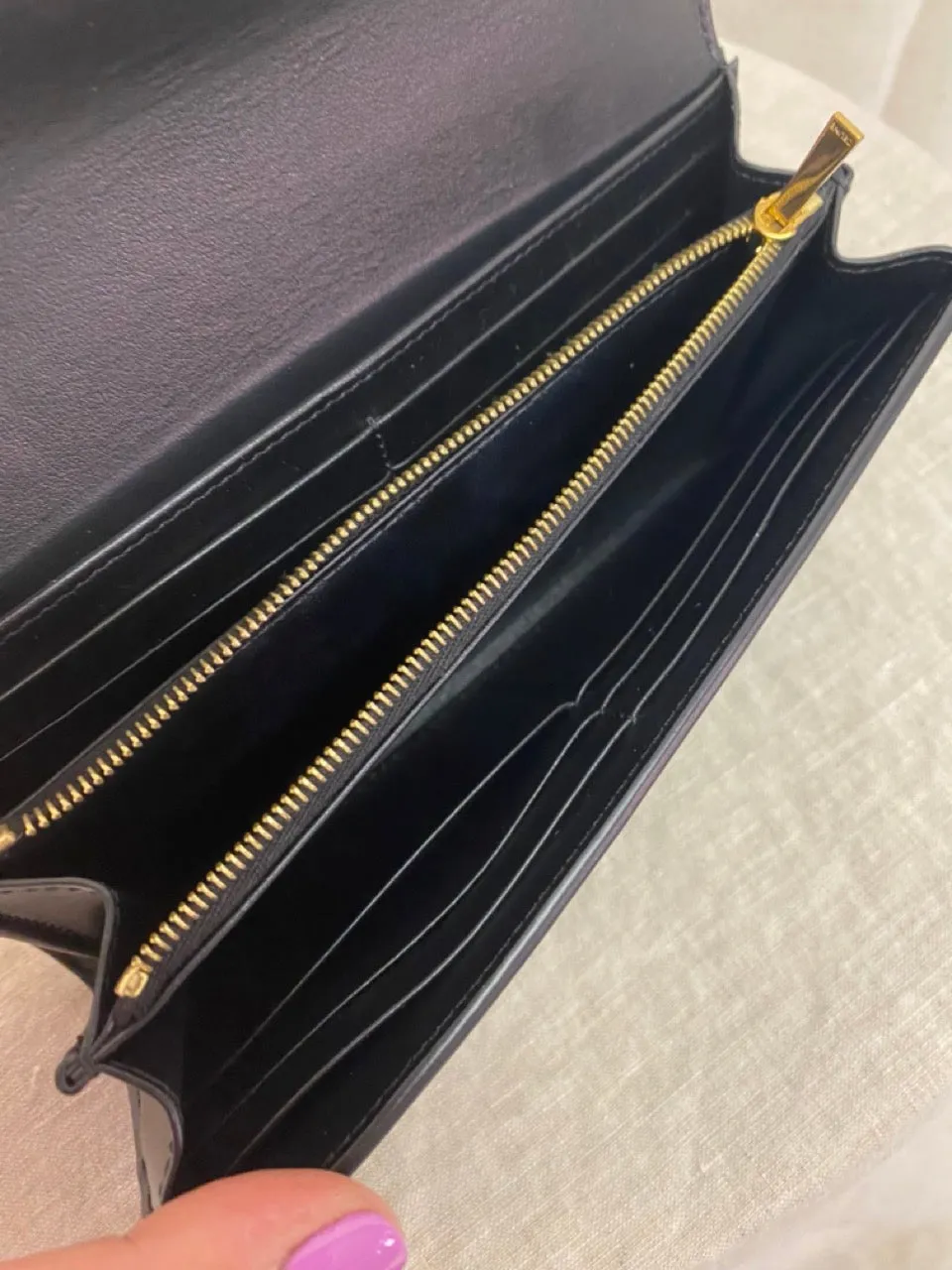 Celine Preloved Large Shiny Calfskin Triomphe Wallet