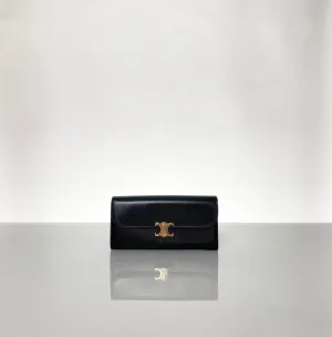 Celine Preloved Large Shiny Calfskin Triomphe Wallet