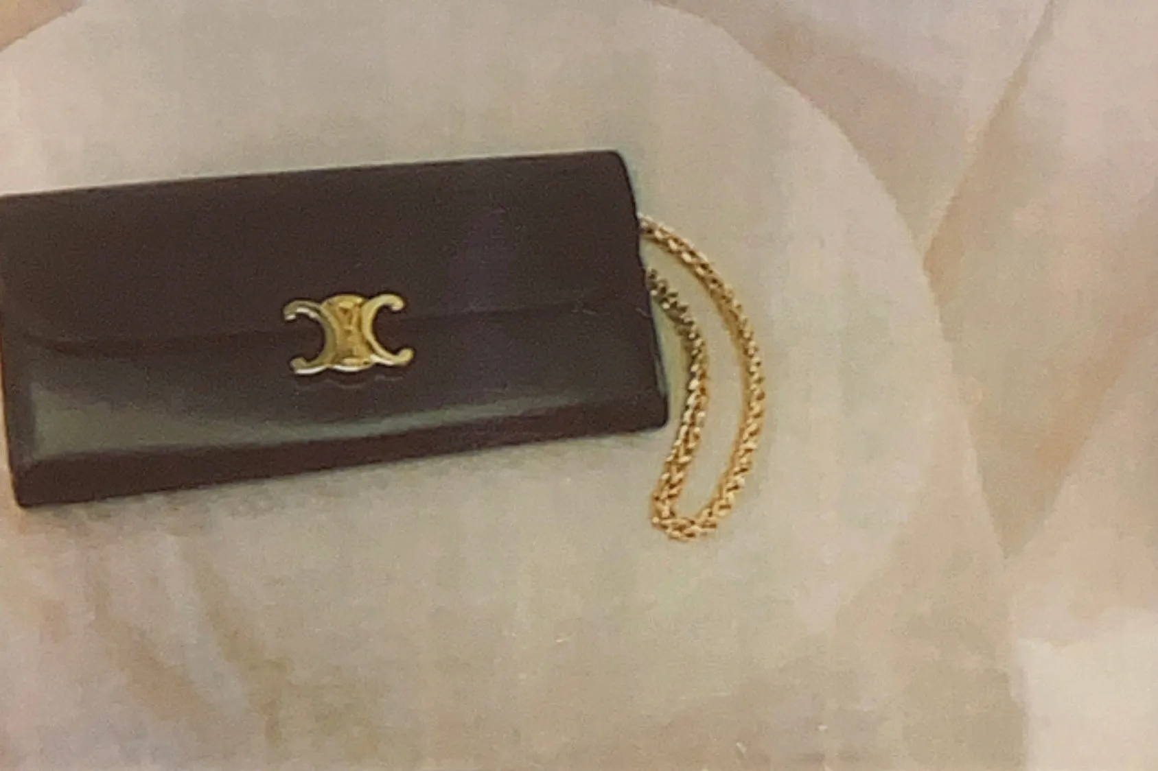 Celine Preloved Large Shiny Calfskin Triomphe Wallet