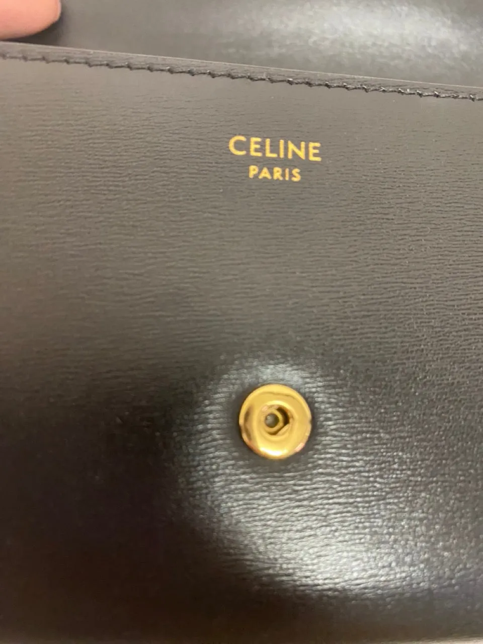 Celine Preloved Large Shiny Calfskin Triomphe Wallet