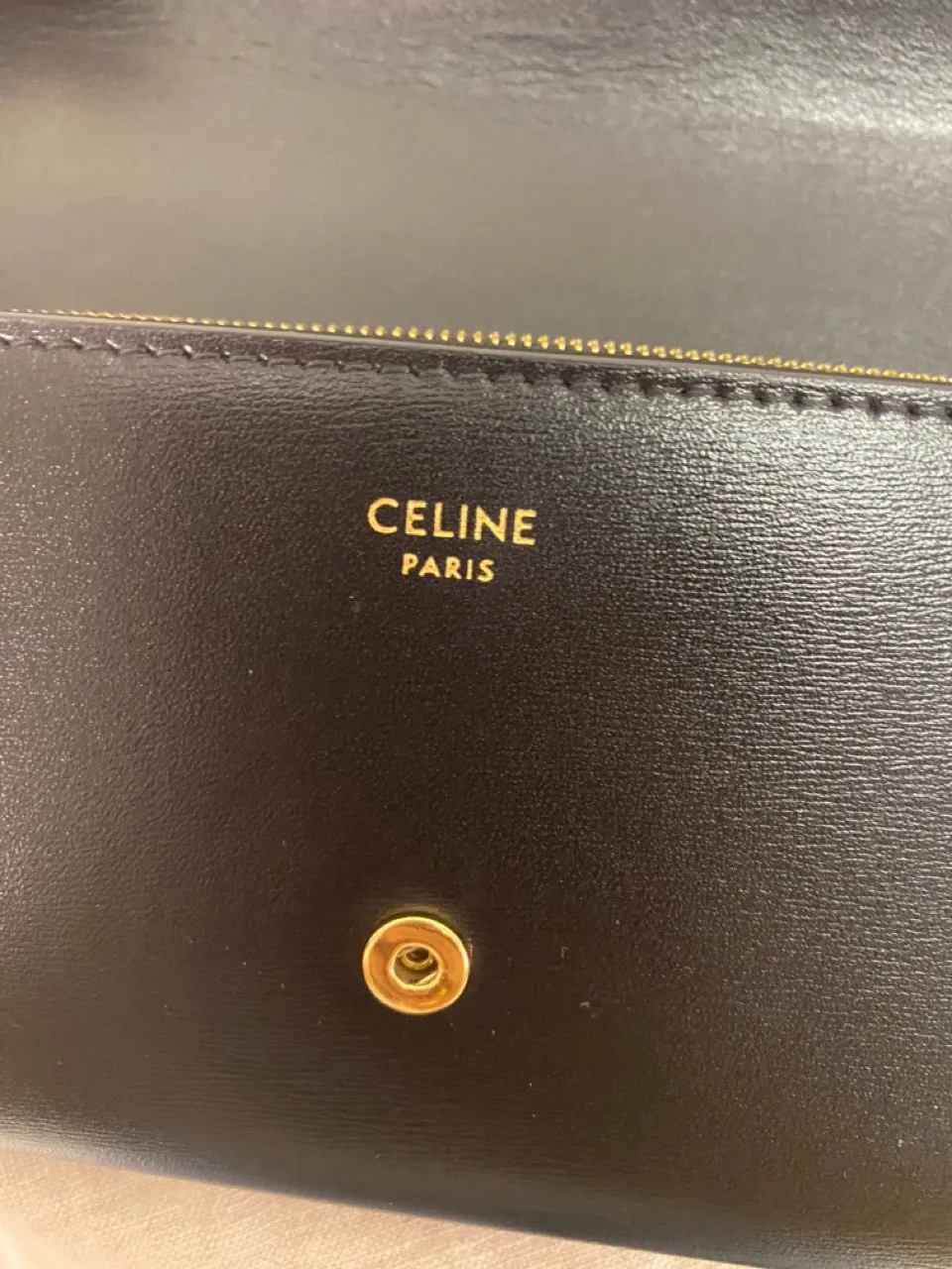 Celine Preloved Large Shiny Calfskin Triomphe Wallet