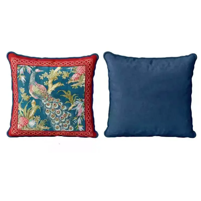 Chinoiserie Luxurious Peacock Decorative Throw Pillow