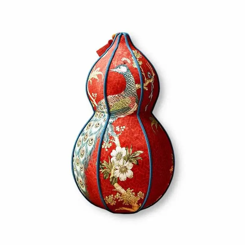 Chinoiserie Original Luxurious Gourd-Shaped Peacock Pillow