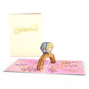 Congratulations Engagement Ring Pop-Up Card