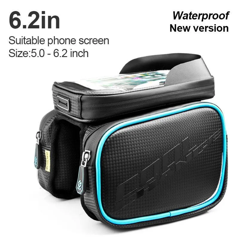 CoolChange Cycling Front Frame Tube Waterproof Bag Double IPouch