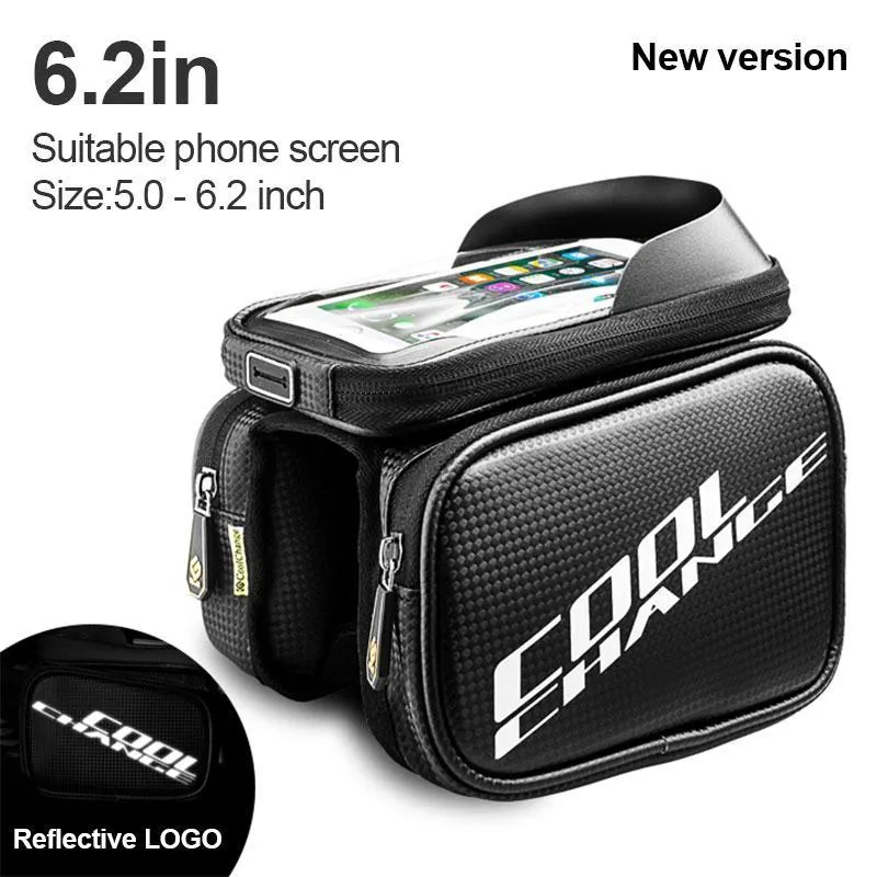 CoolChange Cycling Front Frame Tube Waterproof Bag Double IPouch