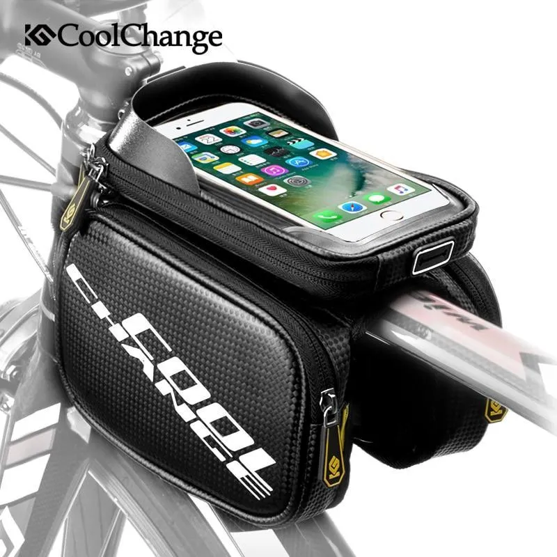 CoolChange Cycling Front Frame Tube Waterproof Bag Double IPouch