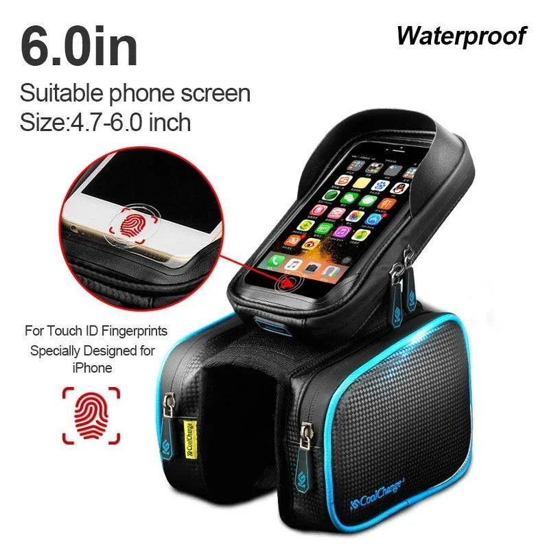 CoolChange Cycling Front Frame Tube Waterproof Bag Double IPouch