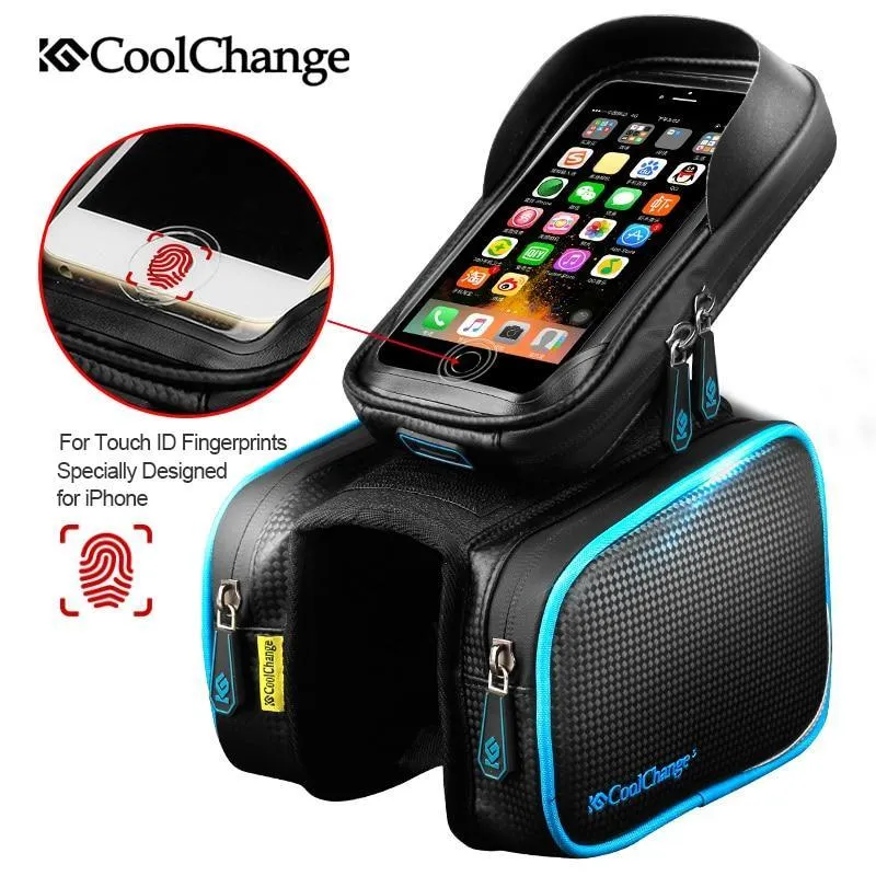 CoolChange Cycling Front Frame Tube Waterproof Bag Double IPouch