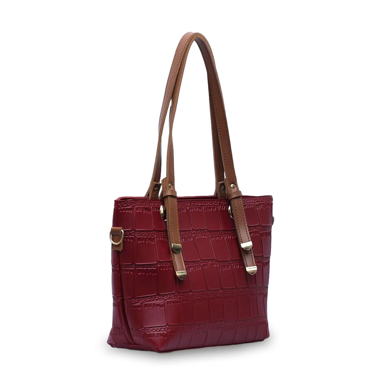 Crocodile Tote Maroon Bagset