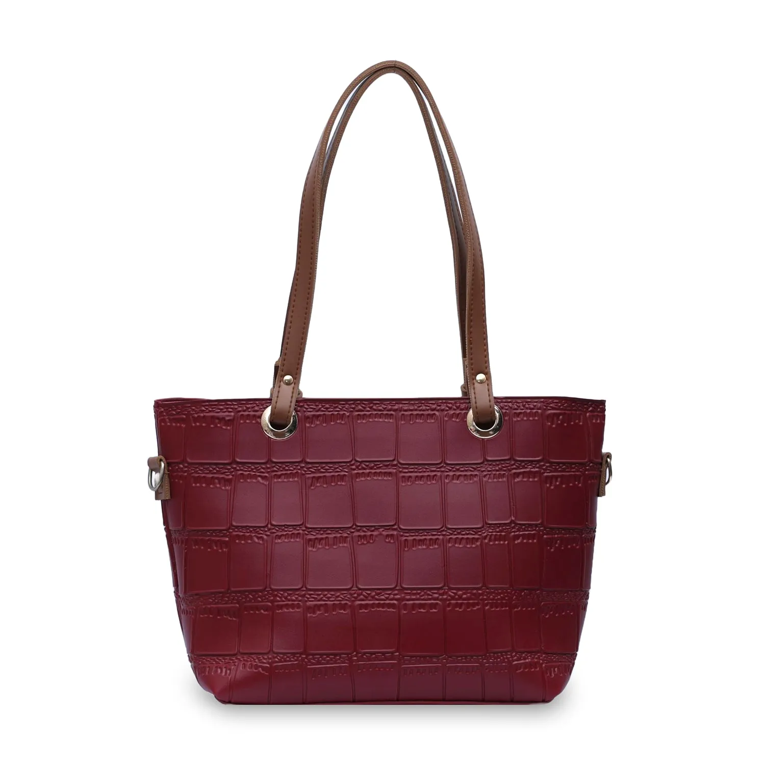 Crocodile Tote Maroon Bagset