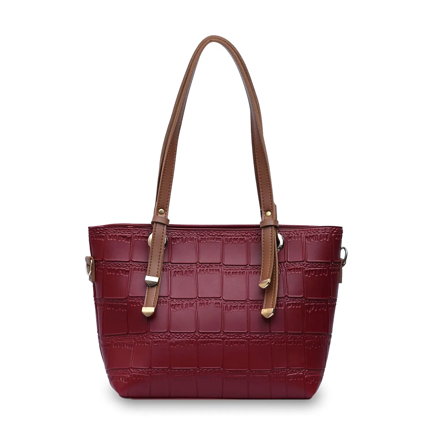 Crocodile Tote Maroon Bagset