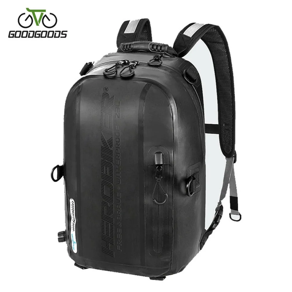 Cycling Bags Moto Travel Bag PVC Soft Waterpoof Bucket Bags Motorcycle Bag Riding Motorbike Rear Package Luggage Backpack Men