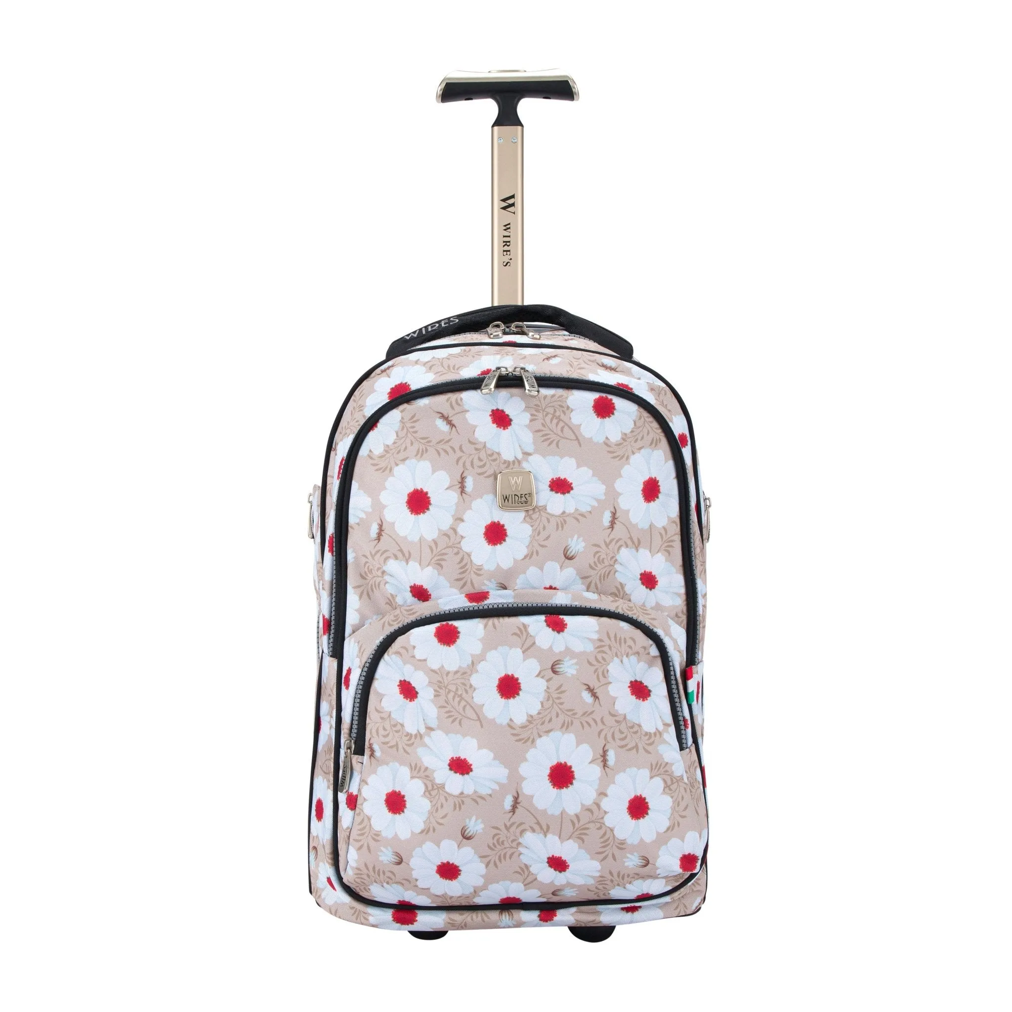 Daisy White Mini Wheel School Bags Trolly Set of 3pcs