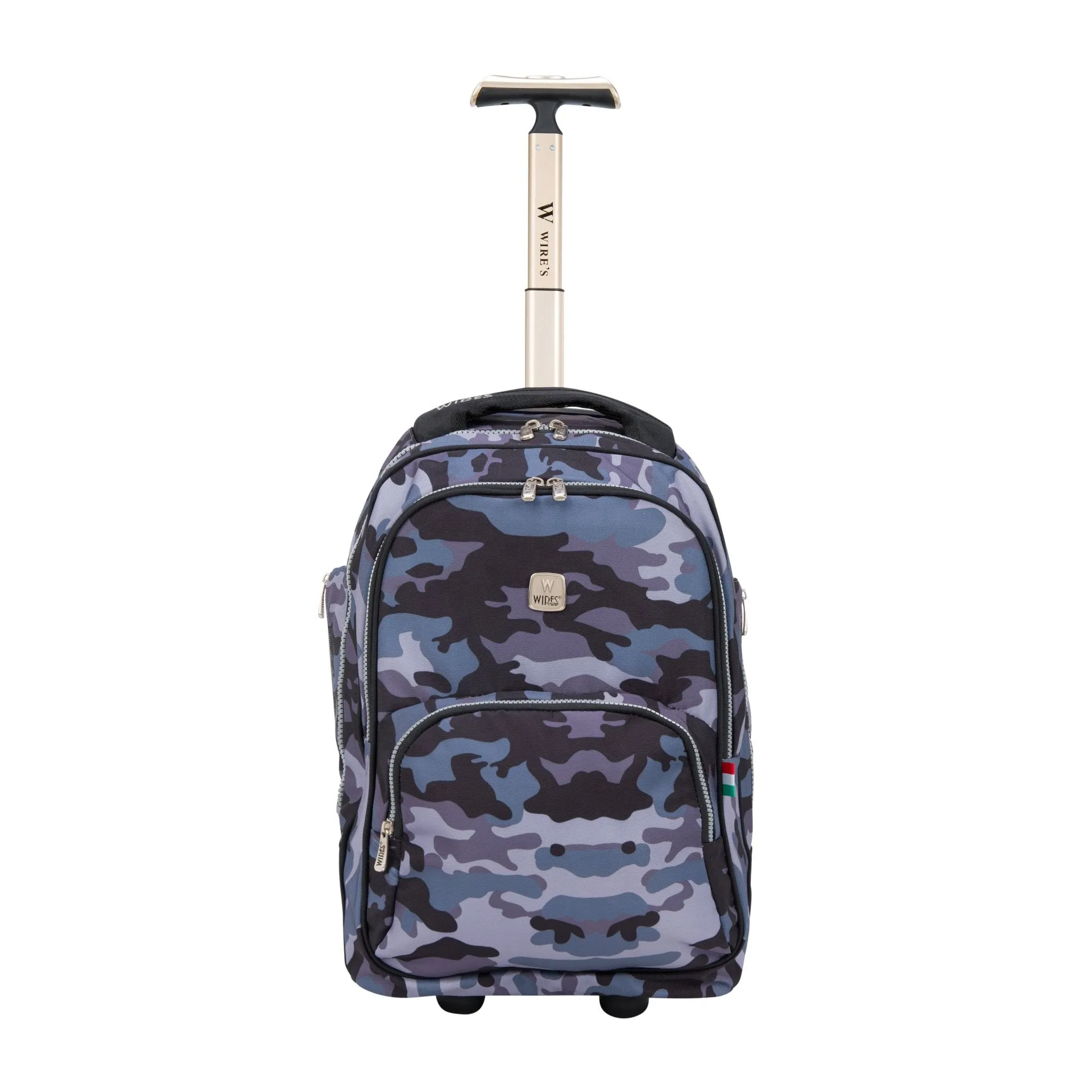 Dark Grey Camouflage Mini Wheel School Bags Trolly Set of 3pcs