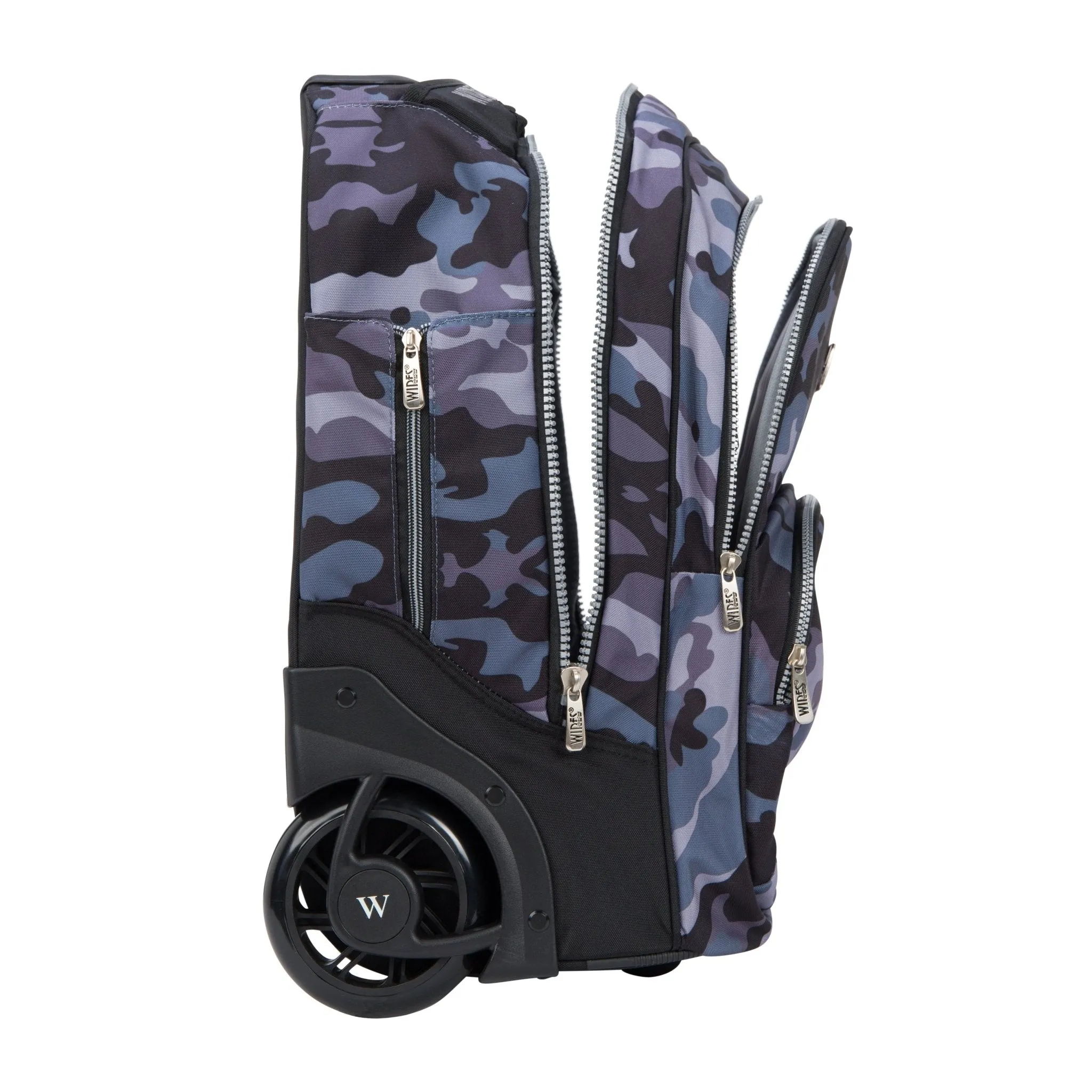 Dark Grey Camouflage Mini Wheel School Bags Trolly Set of 3pcs