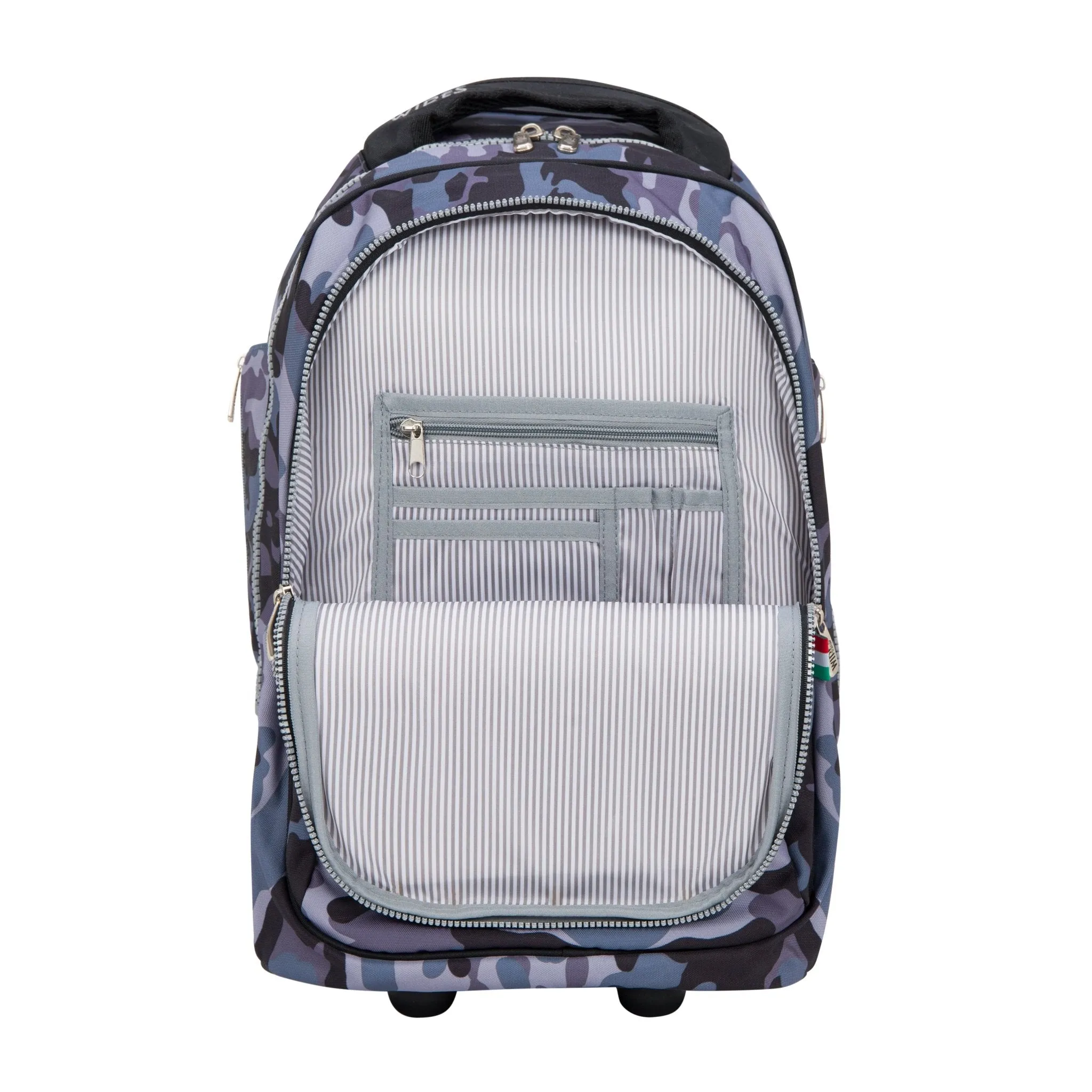 Dark Grey Camouflage Mini Wheel School Bags Trolly Set of 3pcs