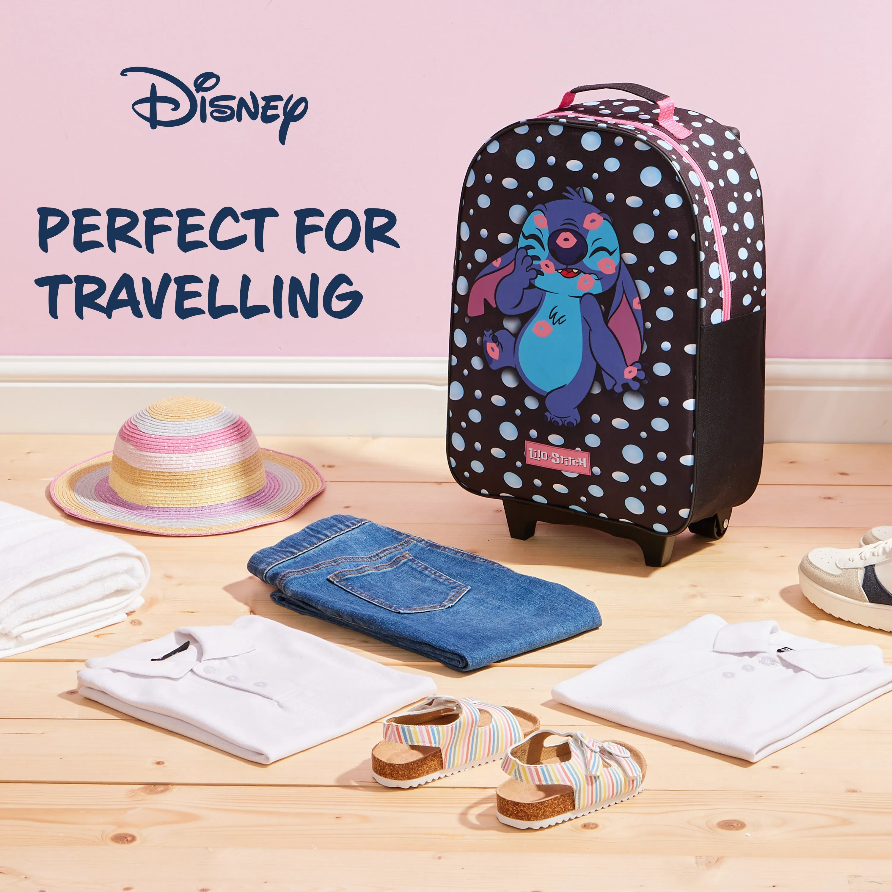 Disney Stitch Kids Suitcase, Disney Stitch Travel Bag with Wheels