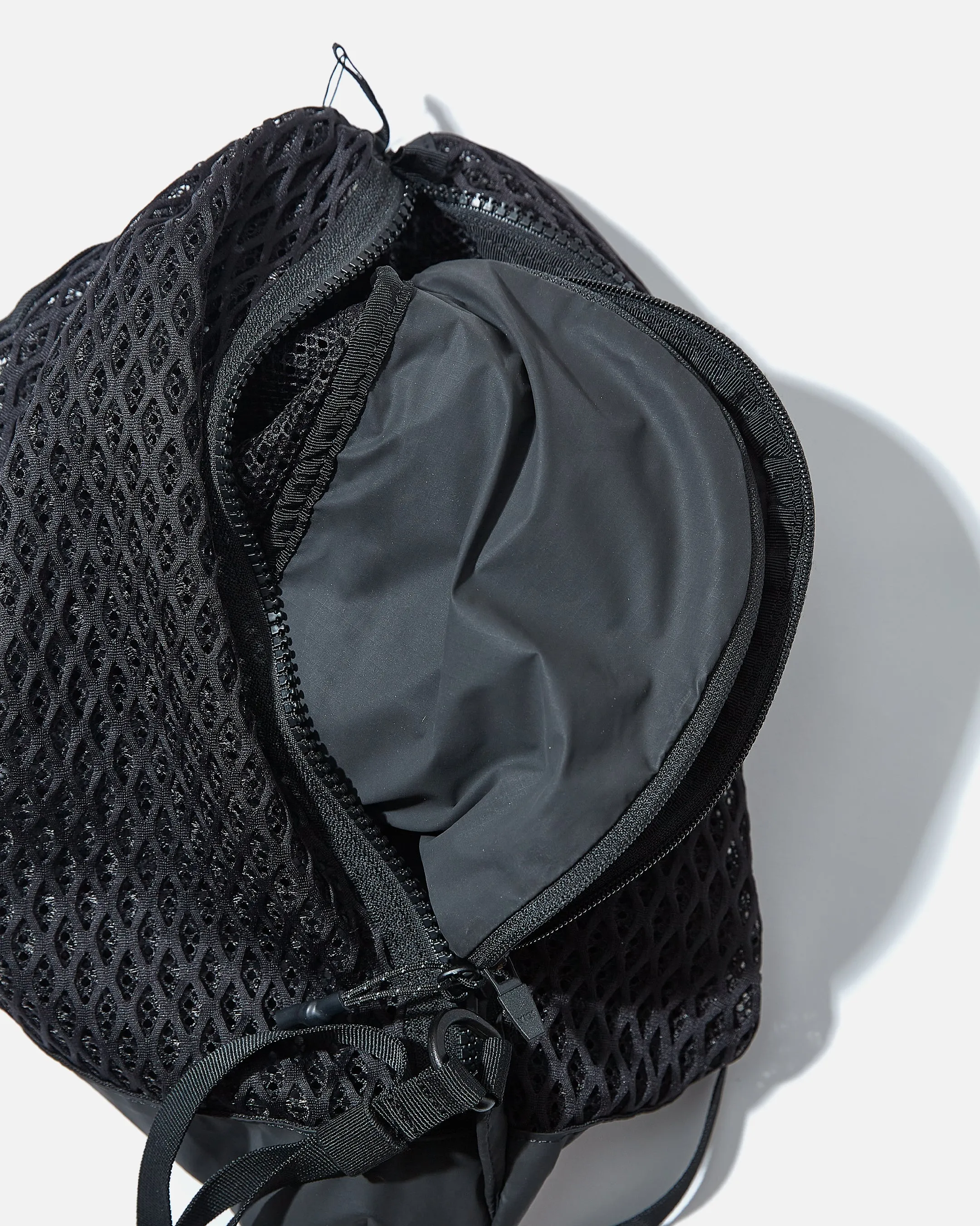 Double Face Mesh Shoulder Bag - Black