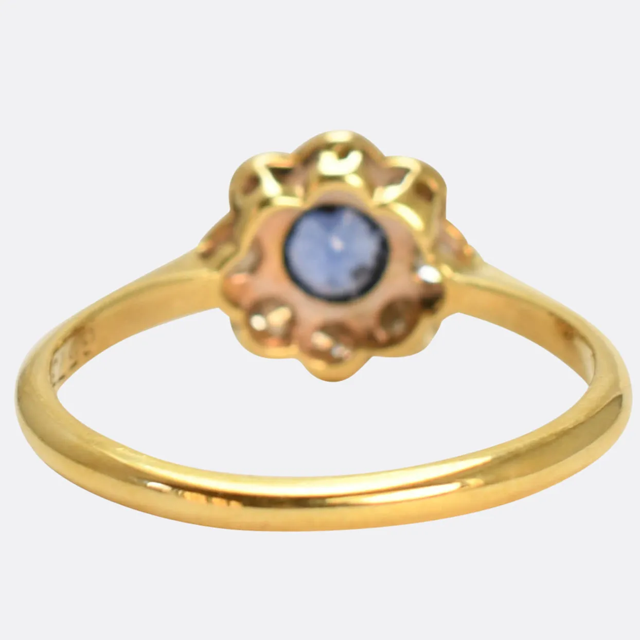 Edwardian Sapphire & Diamond Daisy Cluster Ring