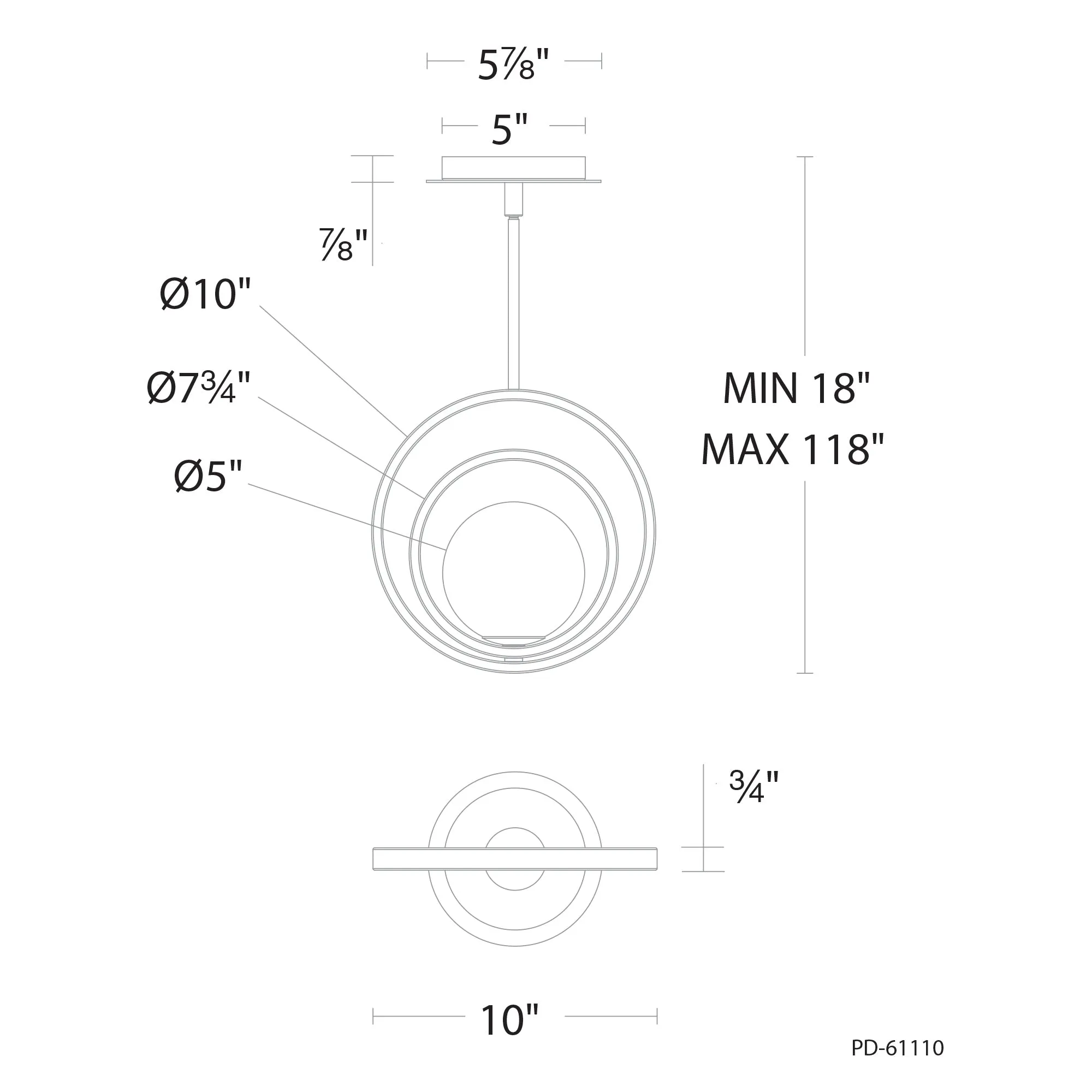 Ellington 10" LED Pendant