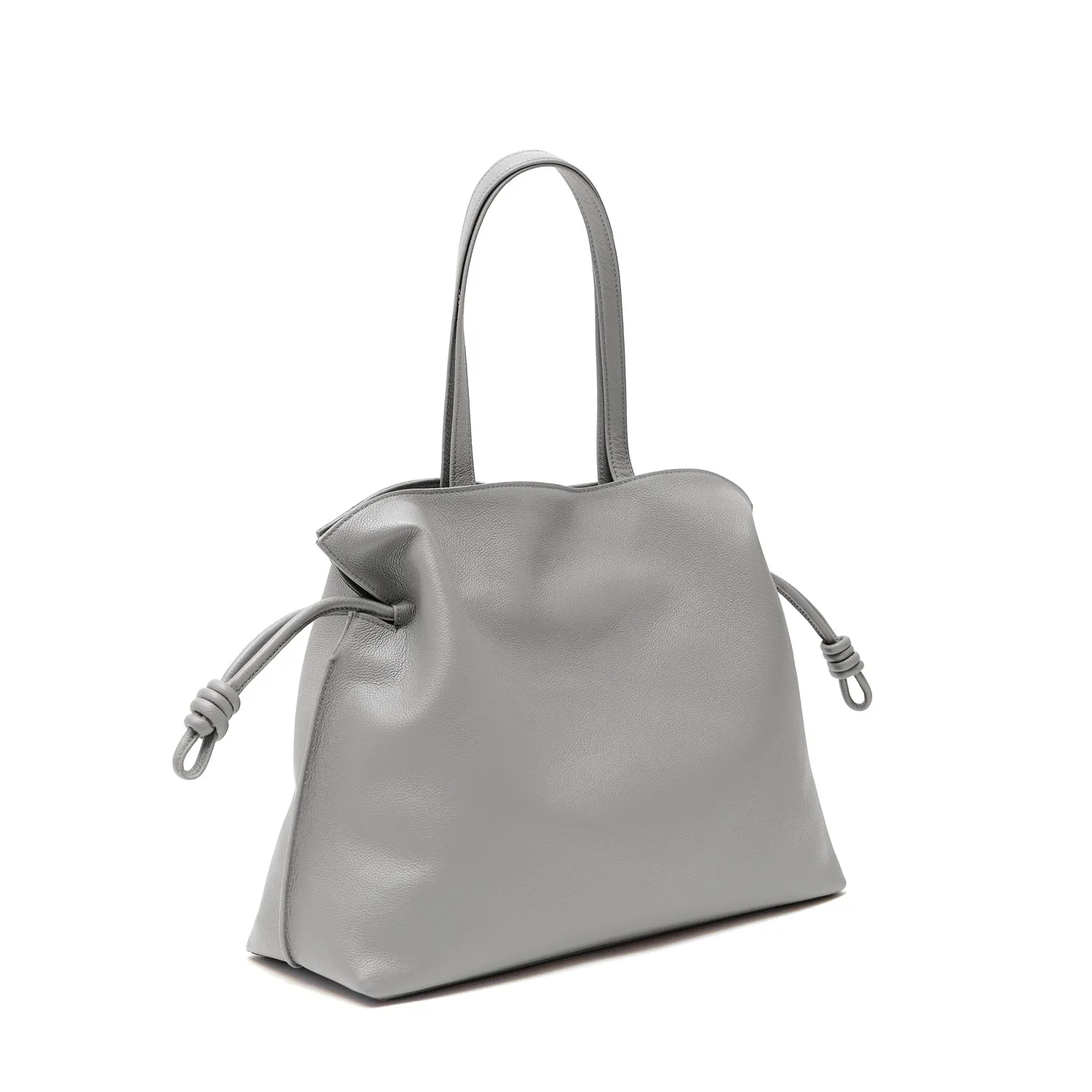 Emma Large Leather Tote Bag, Grey