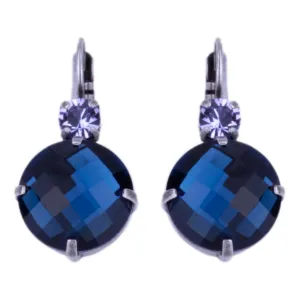 Extra Luxurious Double Stone Leverback Earrings in "Electric Blue" *Custom*