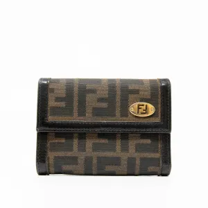 Fendi Brown Zucca Compact Wallet