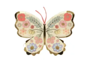 Floral Butterfly Diecut Plates