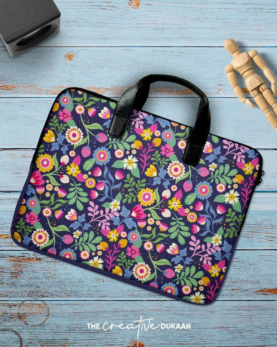 Floral Laptop Sleeve Bag With Colourful Design