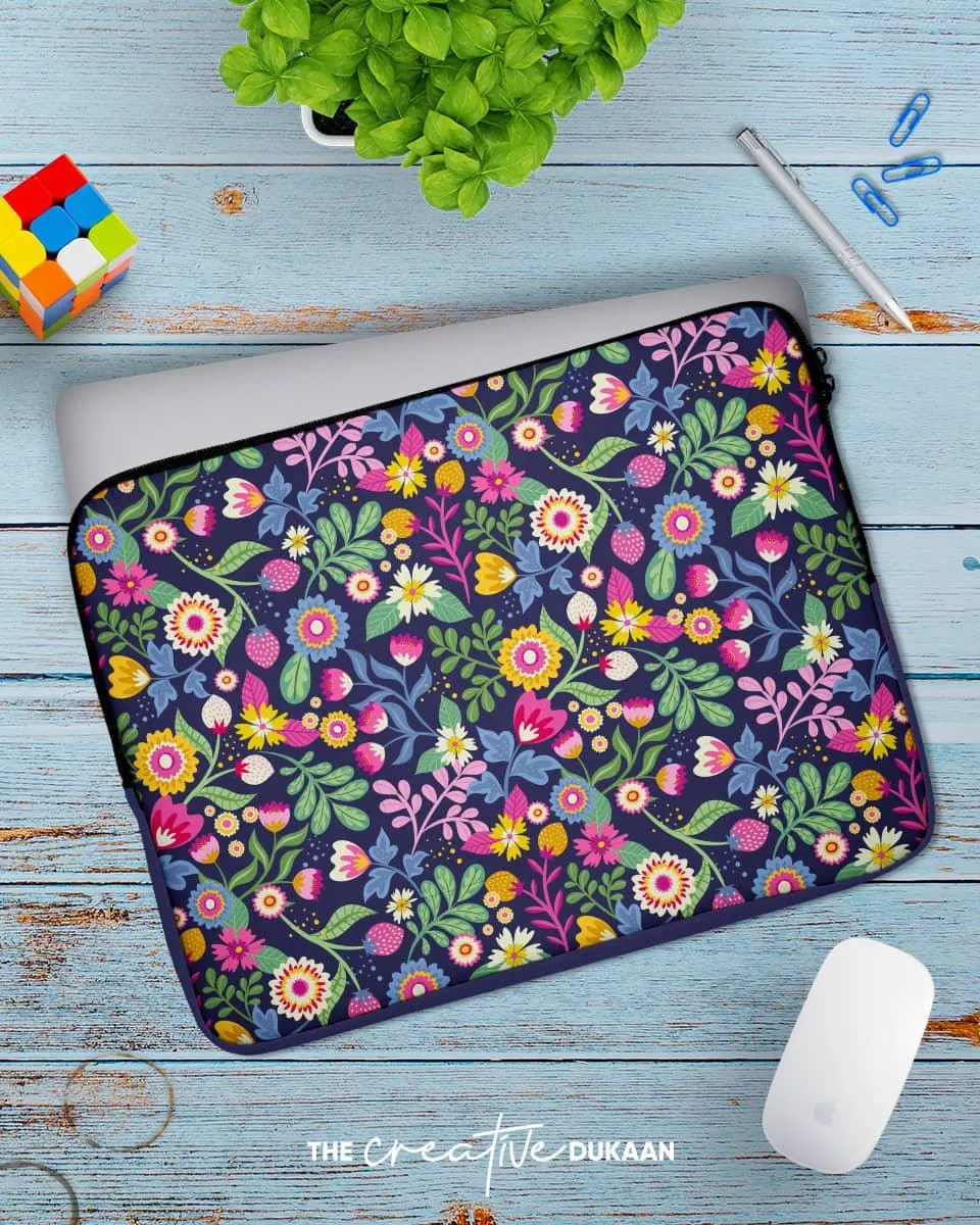 Floral Laptop Sleeve Bag With Colourful Design